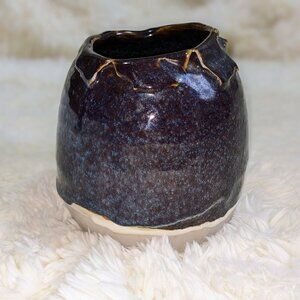 Handmade Ceramic Glazed Vase Tumbler Decor Signed by Artist